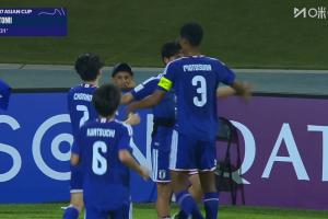 U17男足第31分钟0-1落后日本，里见汰福小角度劲射破门
